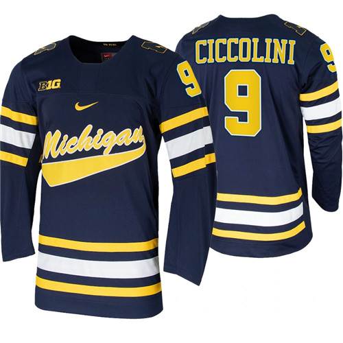 Michigan Wolverines Brendan Morrison Alumni College Hockey Jersey Navy