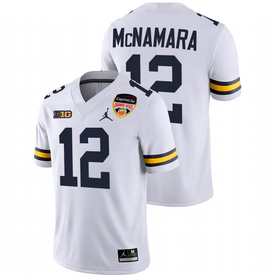 Michigan Wolverines Cade McNamara 2021 Orange Bowl White Jersey College Football Playoff
