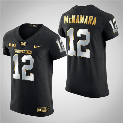 Michigan Wolverines Cade McNamara Elite Football Golden Edition Jersey Black