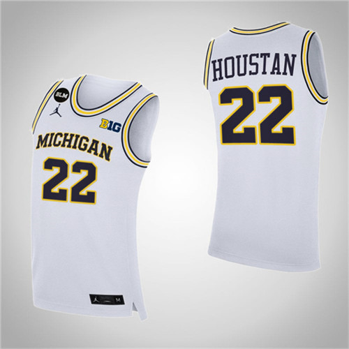 Michigan Wolverines Caleb Houstan College Basketball Jersey White