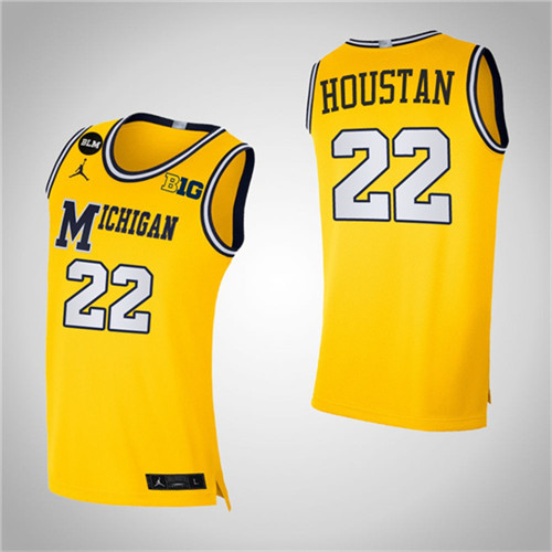 Michigan Wolverines Caleb Houstan Limited Basketball Jersey Maize