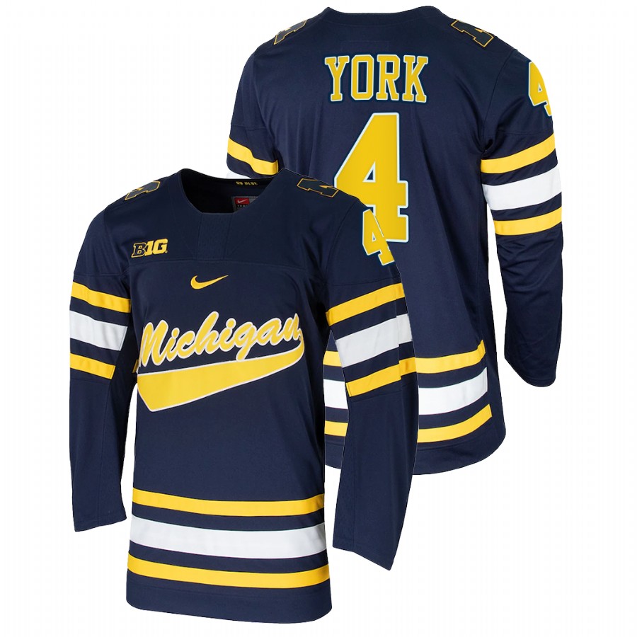 Michigan Wolverines Cam York College Hockey Replica Jersey Navy