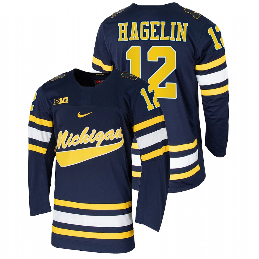 Michigan Wolverines Carl Hagelin College Hockey Alumni Jersey Navy