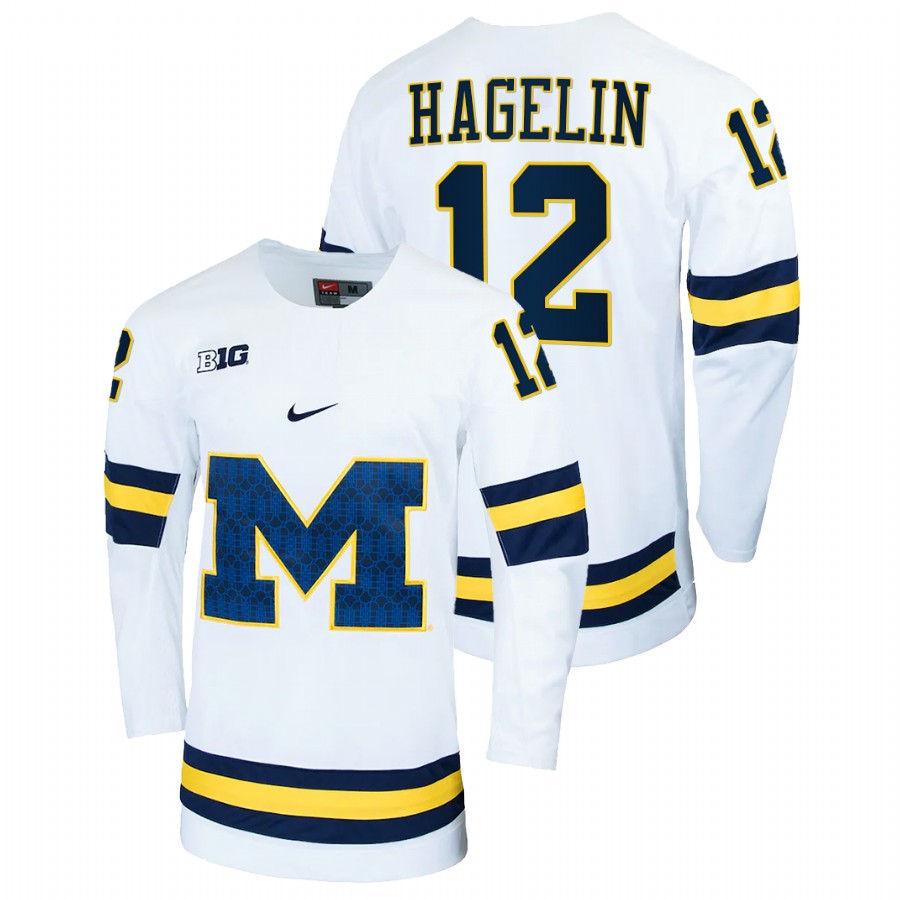 Michigan Wolverines Carl Hagelin College Hockey Alumni Jersey White