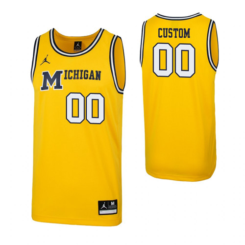 Michigan Wolverines Custom 1989 Throwback College Basketball Replica Jersey Maize