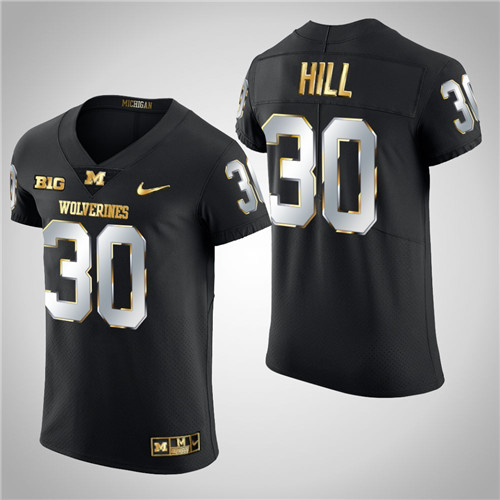 Michigan Wolverines Daxton Hill Elite Football Golden Edition Jersey Black