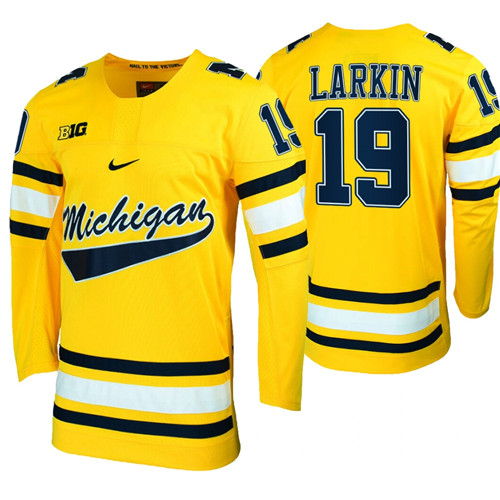 Michigan Wolverines Dylan Larkin Alumni College Hockey Jersey Maize