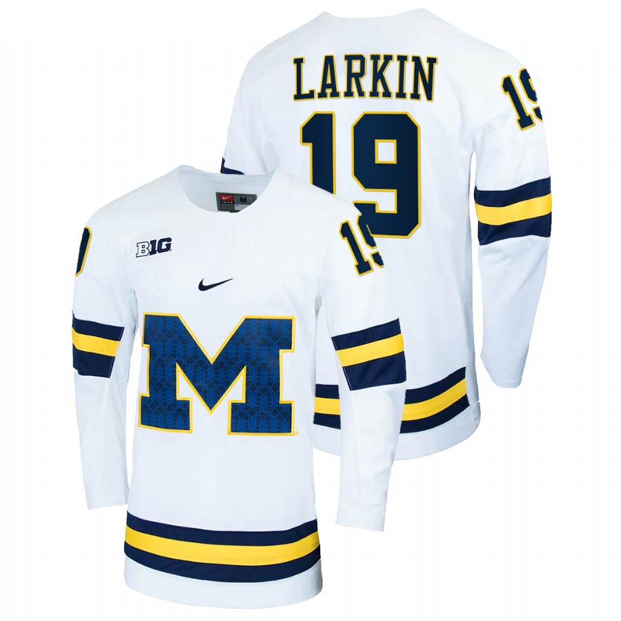 Michigan Wolverines Dylan Larkin College Hockey Alumni Jersey White