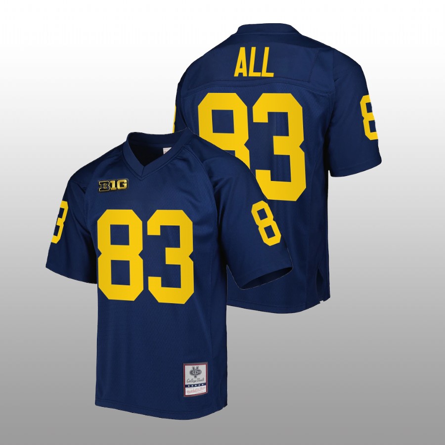 Michigan Wolverines Erick All Authentic Football Navy Jersey Mitchell Ness