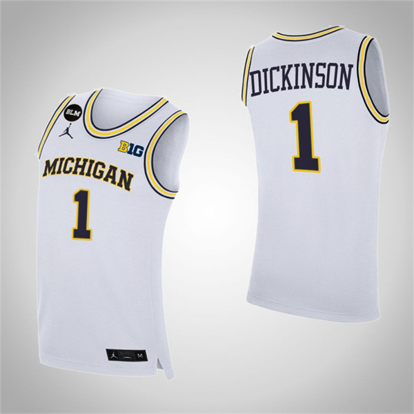 Michigan Wolverines Hunter Dickinson College Basketball Jersey White