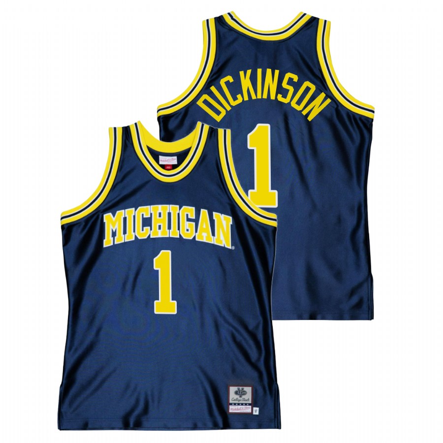 Michigan Wolverines Hunter Dickinson Throwback Navy College Basketball Jersey Men