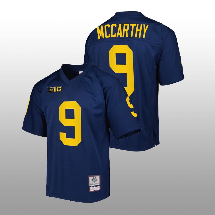 Michigan Wolverines J.J. McCarthy Authentic Football Navy Jersey Mitchell Ness