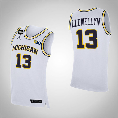 Michigan Wolverines Jaelin Llewellyn College Basketball Jersey White