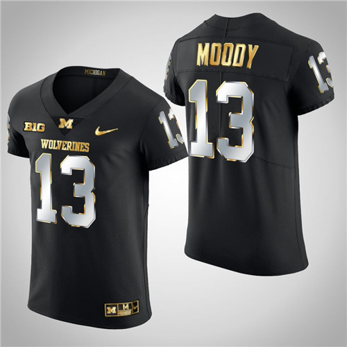 Michigan Wolverines Jake Moody Elite Football Golden Edition Jersey Black