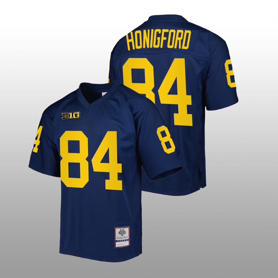 Michigan Wolverines Joel Honigford Authentic Football Navy Jersey Mitchell Ness