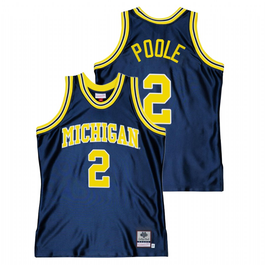 Michigan Wolverines Jordan Poole Throwback Navy Alumni Basketball Jersey Men