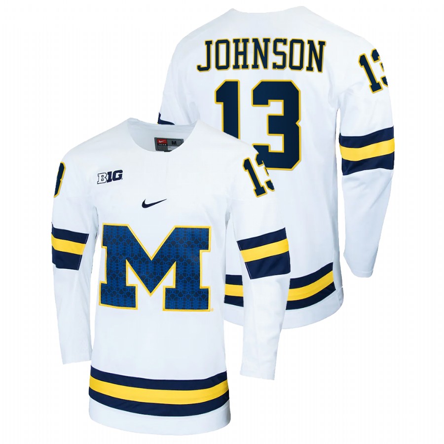 Michigan Wolverines Kent Johnson College Hockey Replica Jersey White