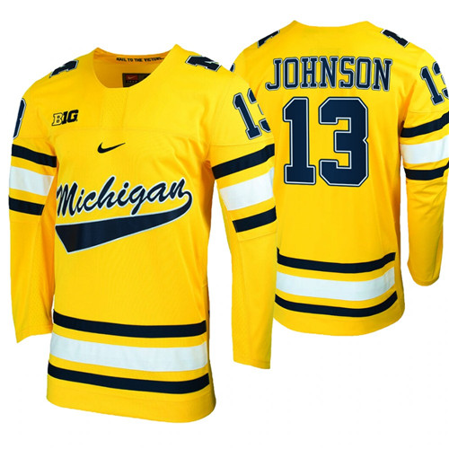 Michigan Wolverines Kent Johnson Replica College Hockey Jersey Maize