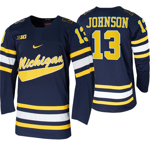 Michigan Wolverines Kent Johnson Replica College Hockey Jersey Navy