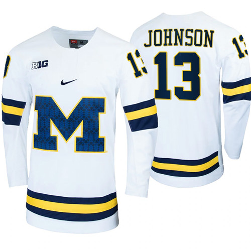 Michigan Wolverines Kent Johnson Replica College Hockey Jersey White