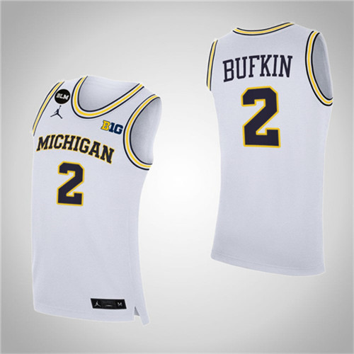 Michigan Wolverines Kobe Bufkin College Basketball Jersey White