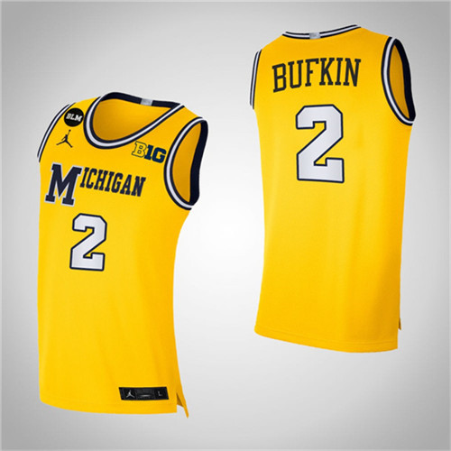 Michigan Wolverines Kobe Bufkin Limited Basketball Jersey Maize