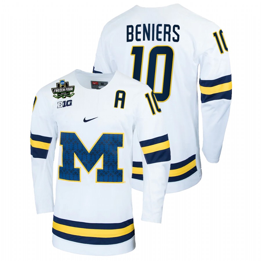 Michigan Wolverines Matty Beniers 2022 Frozen Four White Jersey