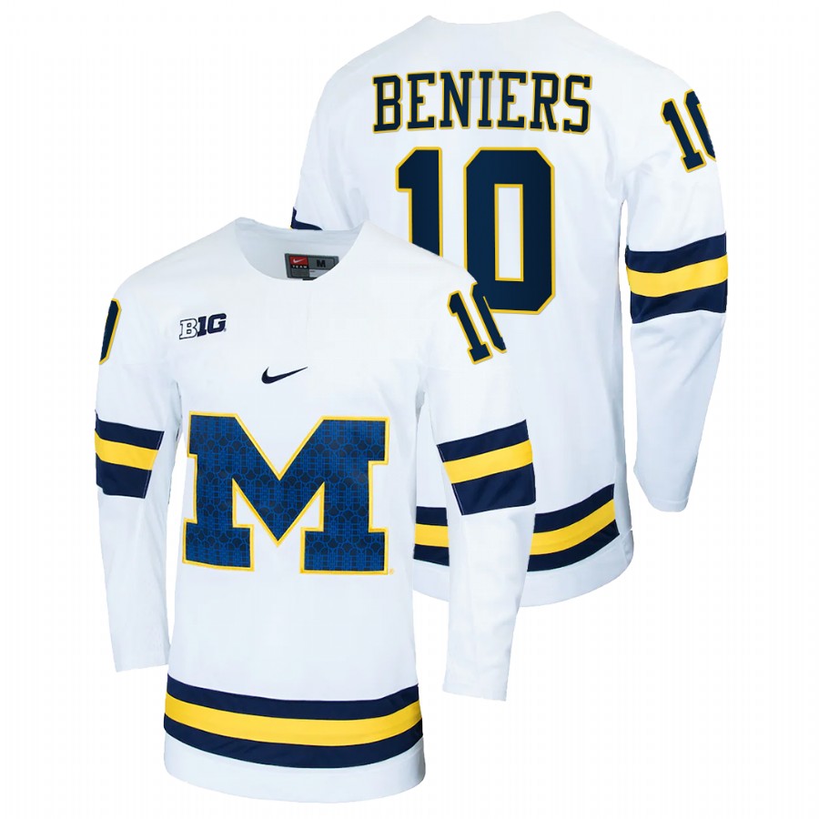 Michigan Wolverines Matty Beniers College Hockey Replica Jersey White