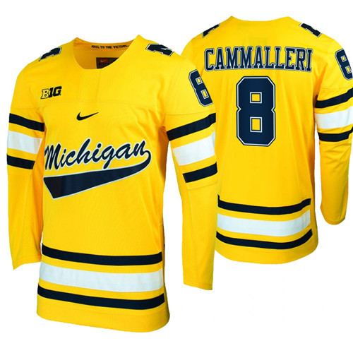 Michigan Wolverines Mike Cammalleri Alumni College Hockey Jersey Maize