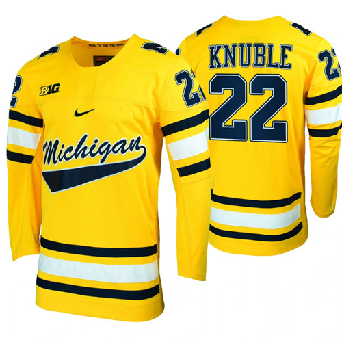 Michigan Wolverines Mike Knuble Alumni College Hockey Jersey Maize