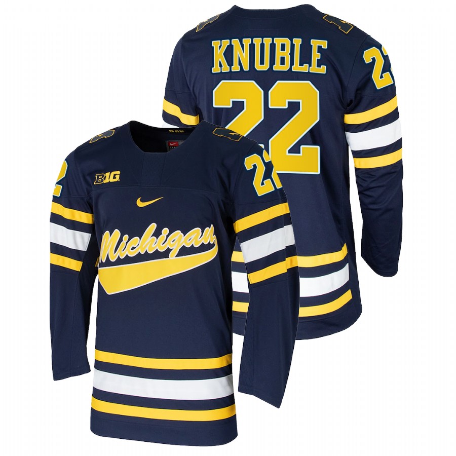 Michigan Wolverines Mike Knuble College Hockey Alumni Jersey Navy