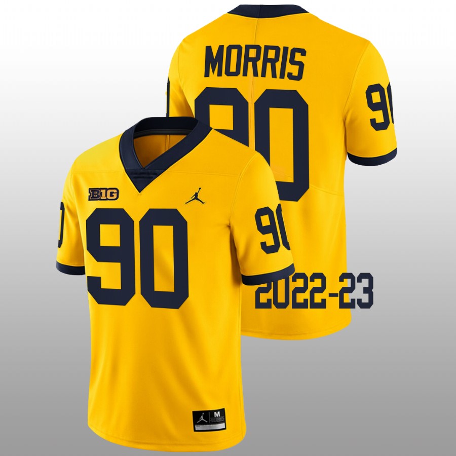 Michigan Wolverines Mike Morris #90 Limited Jersey Maize College Football 