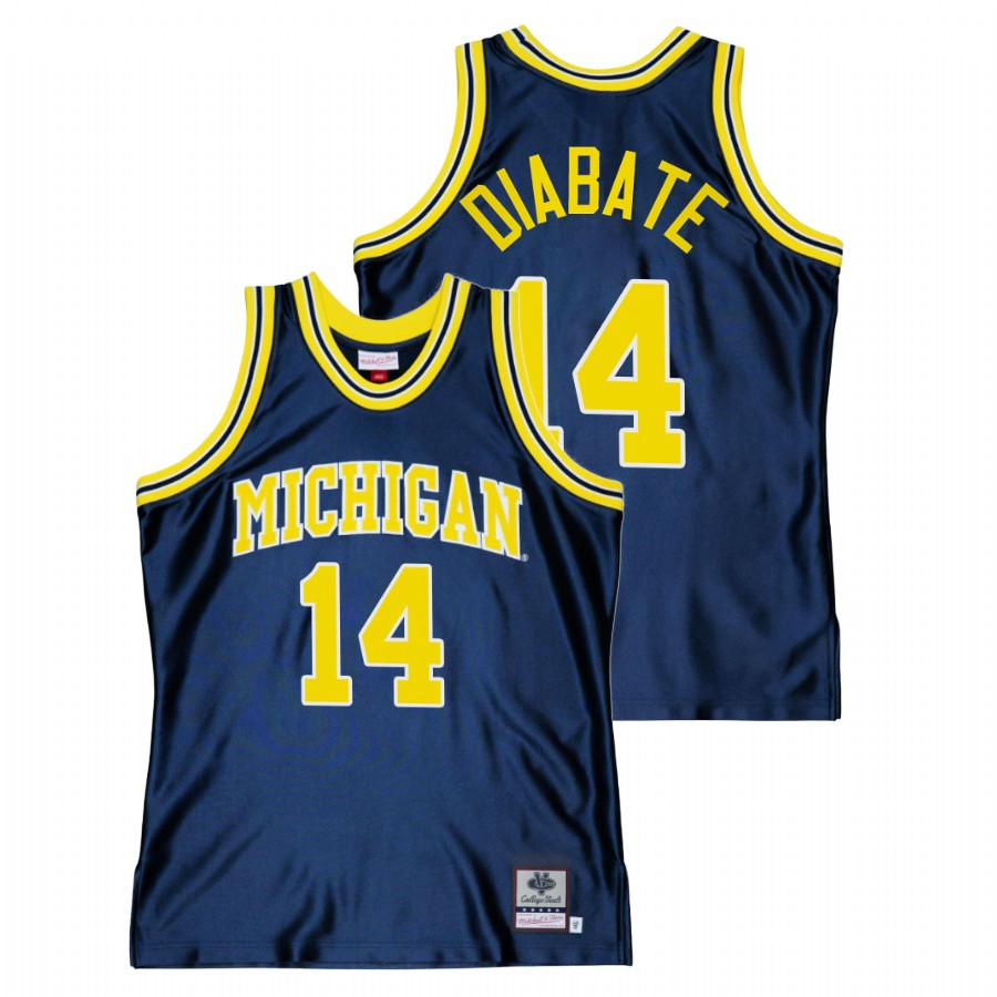 Michigan Wolverines Moussa Diabate Throwback Navy College Basketball Jersey Men