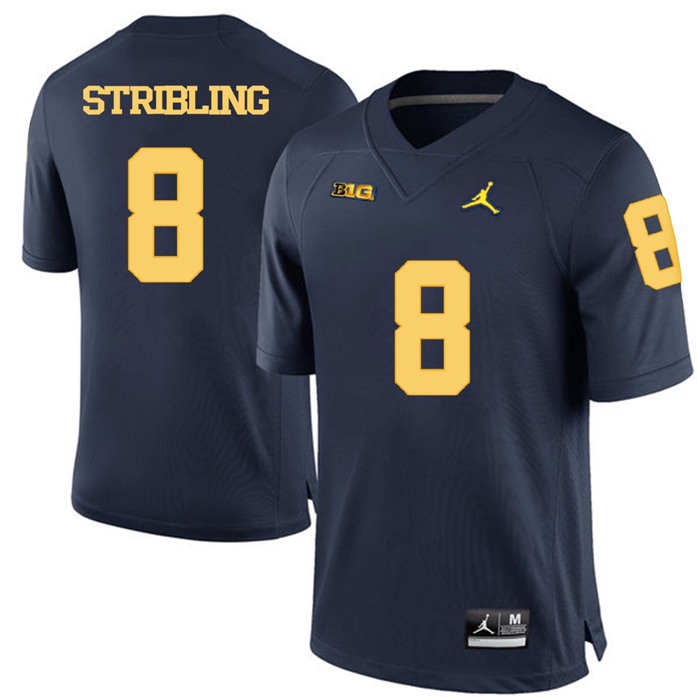 Michigan Wolverines Navy Blue Channing Stribling Football Jersey
