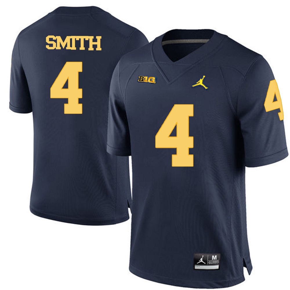 Michigan Wolverines Navy Blue De'Veon Smith Football Jersey