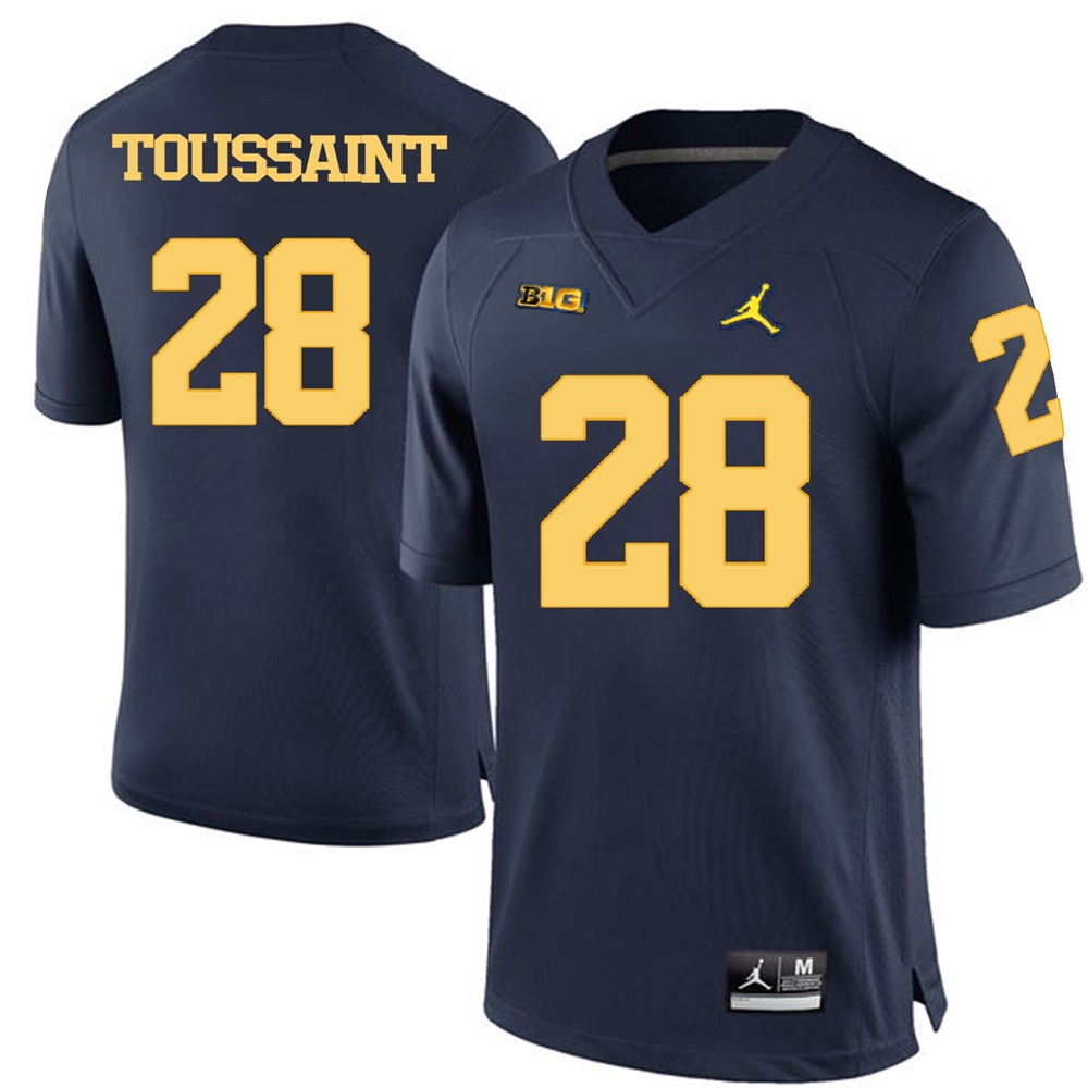 Michigan Wolverines Navy Blue Fitzgerald Toussaint Football Jersey