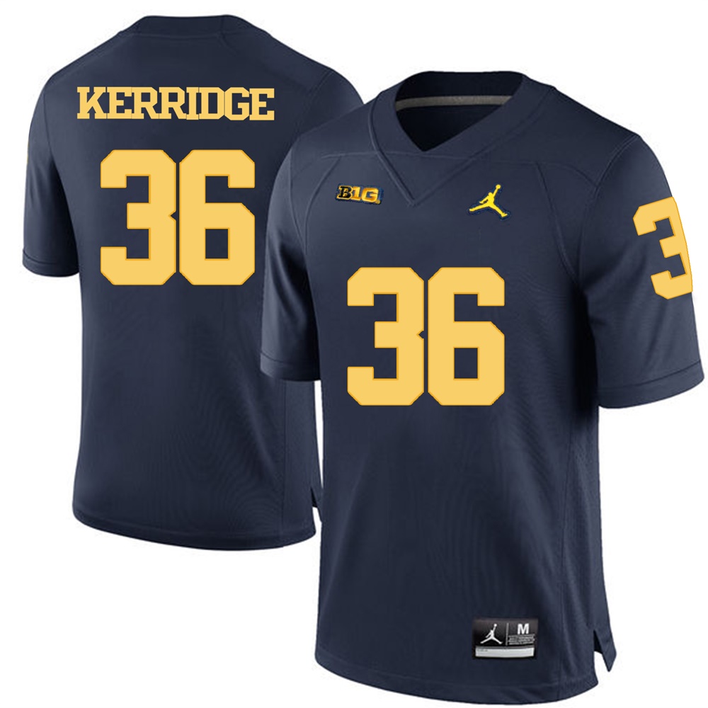 Michigan Wolverines Navy Blue Joe Kerridge Football Jersey
