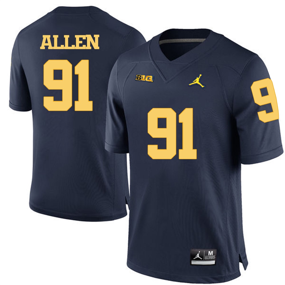 Michigan Wolverines Navy Blue Kenny Allen Football Jersey