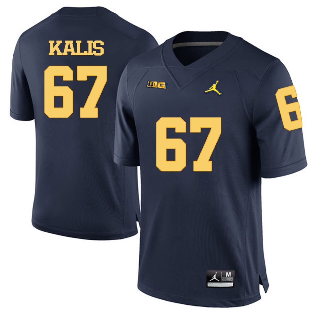 Michigan Wolverines Navy Blue Kyle Kalis Football Jersey