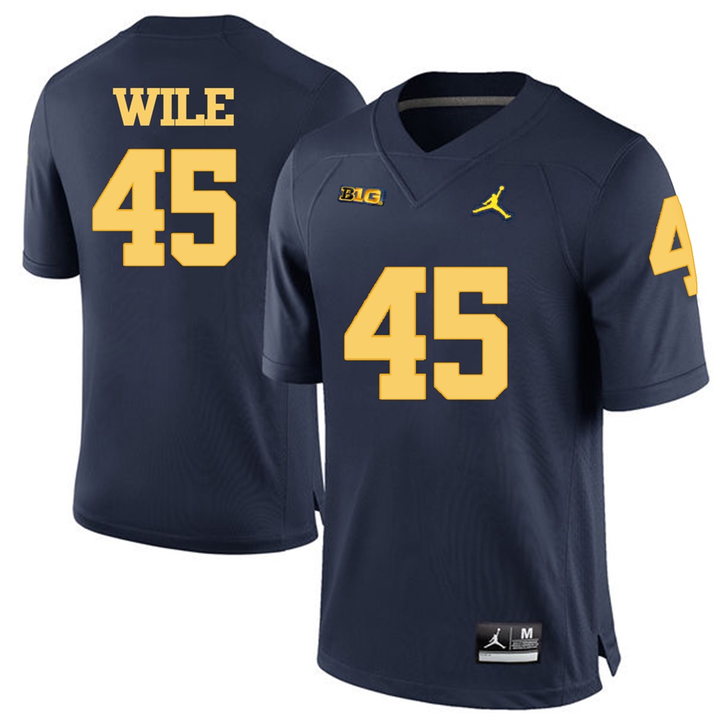 Michigan Wolverines Navy Blue Matt Wile Football Jersey