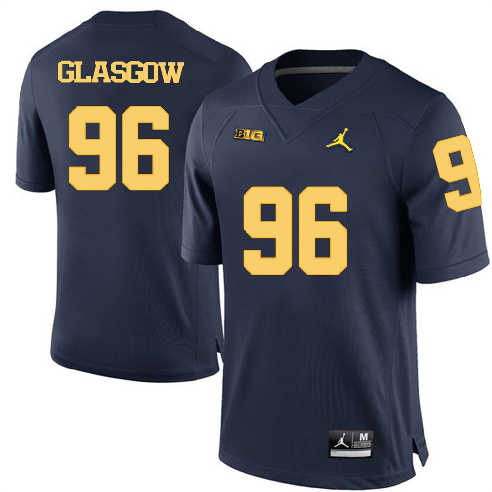 Michigan Wolverines Navy Blue Ryan Glasgow Football Jersey