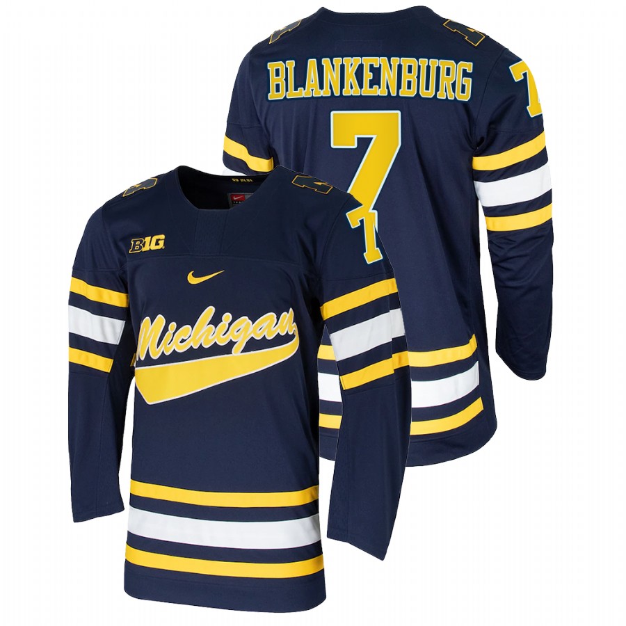 Michigan Wolverines Nick Blankenburg College Hockey Replica Jersey Navy