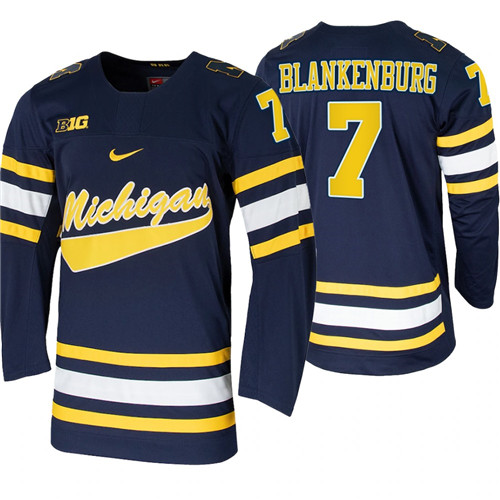 Michigan Wolverines Nick Blankenburg Replica College Hockey Jersey Navy