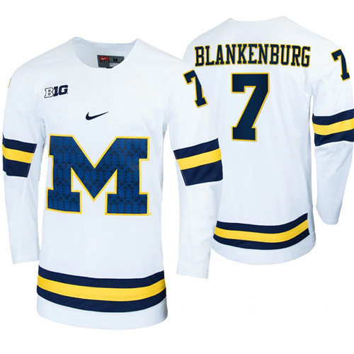 Michigan Wolverines Nick Blankenburg Replica College Hockey Jersey White