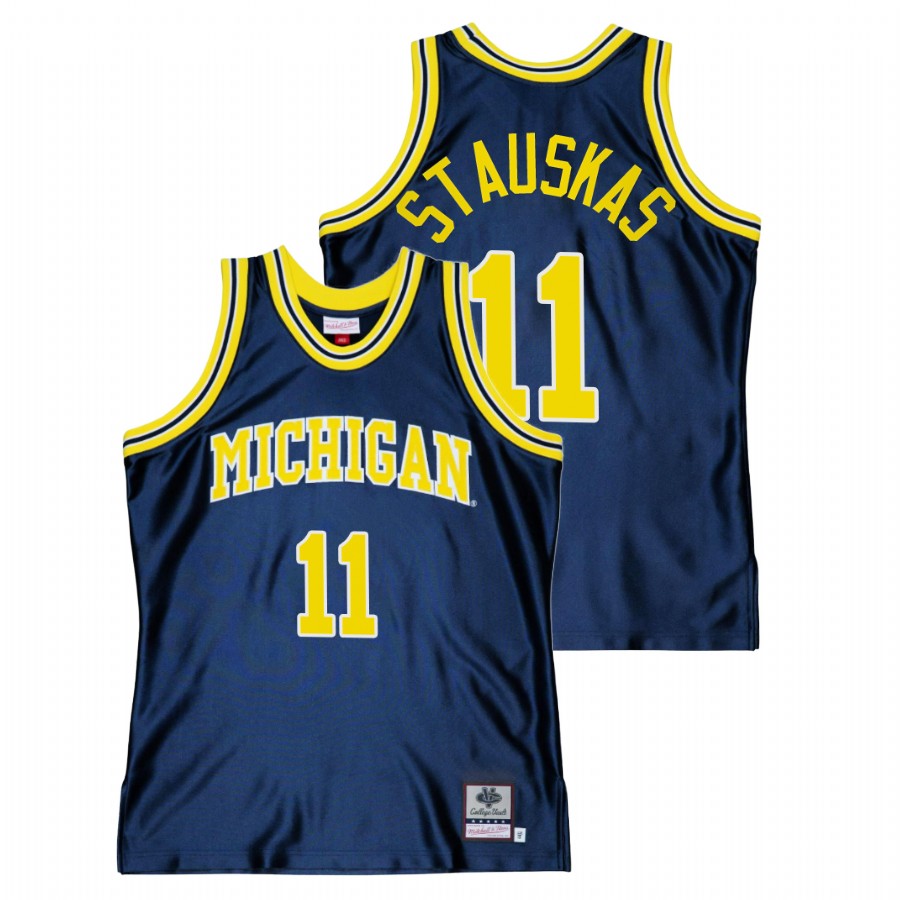 Michigan Wolverines Nik Stauskas Throwback Navy Alumni Basketball Jersey Men
