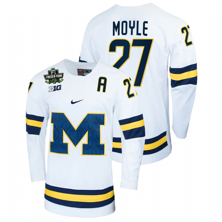 Michigan Wolverines Nolan Moyle 2022 Frozen Four White Jersey
