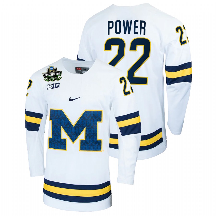 Michigan Wolverines Owen Power 2022 Frozen Four White Jersey