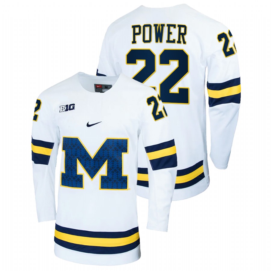 Michigan Wolverines Owen Power College Hockey Replica Jersey White