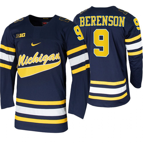 Michigan Wolverines Red Berenson Alumni College Hockey Jersey Navy