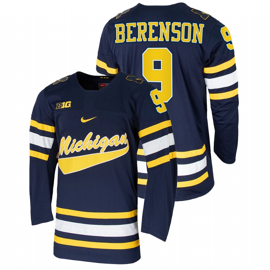 Michigan Wolverines Red Berenson College Hockey Alumni Jersey Navy